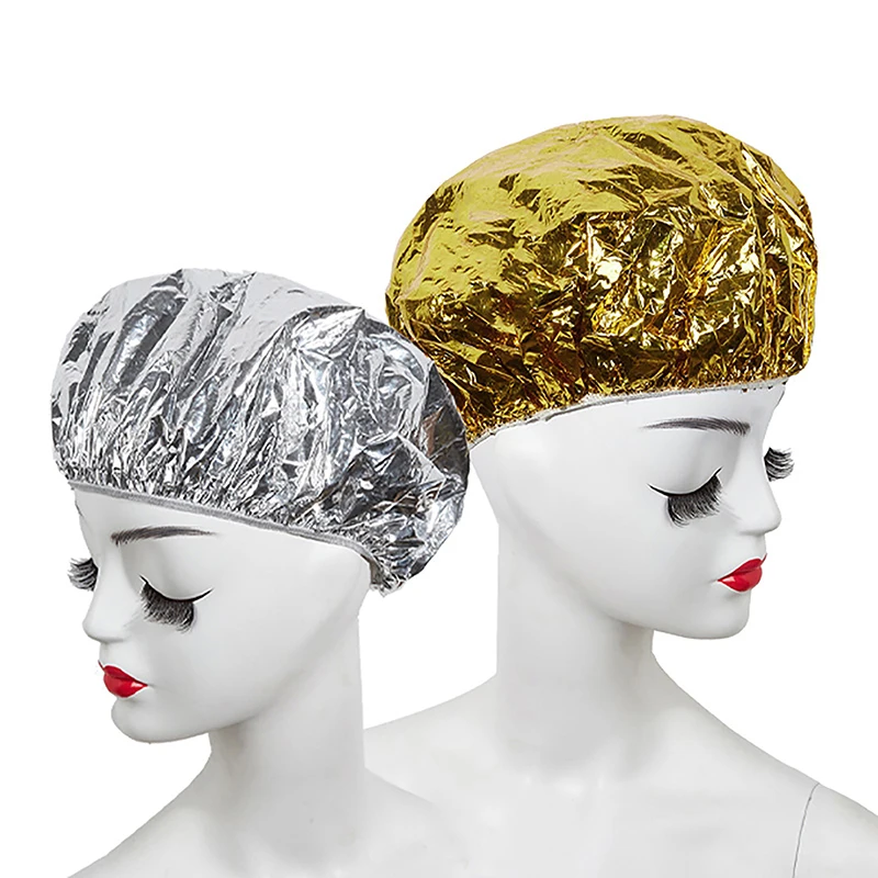 

2PCS Ladies Shower Cap Thermal Insulation Aluminum Foil Hat Stretch Shower Cap Hair Salon Hair Dyeing Cap Hair Dyeing Tools