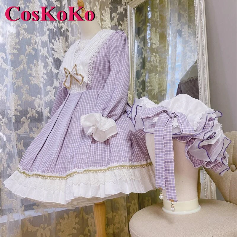 CosKoKo Maribel Hearn/Usami Renko Cosplay Anime Game Touhou Project Costume Secret Sealing Club Sweet Dress Role Play Clothing images - 6
