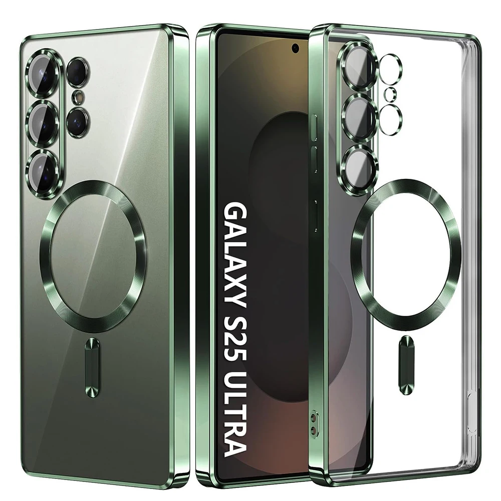 Magnetic Clear Soft Case with Luxury Glitter Plating
