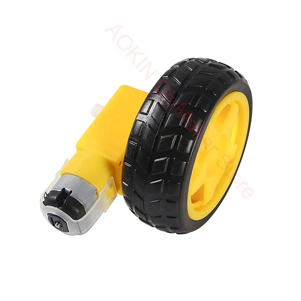Dc Electric Tt Gear Motor Wheel Kit 36v Dual Shaft Geared Tt