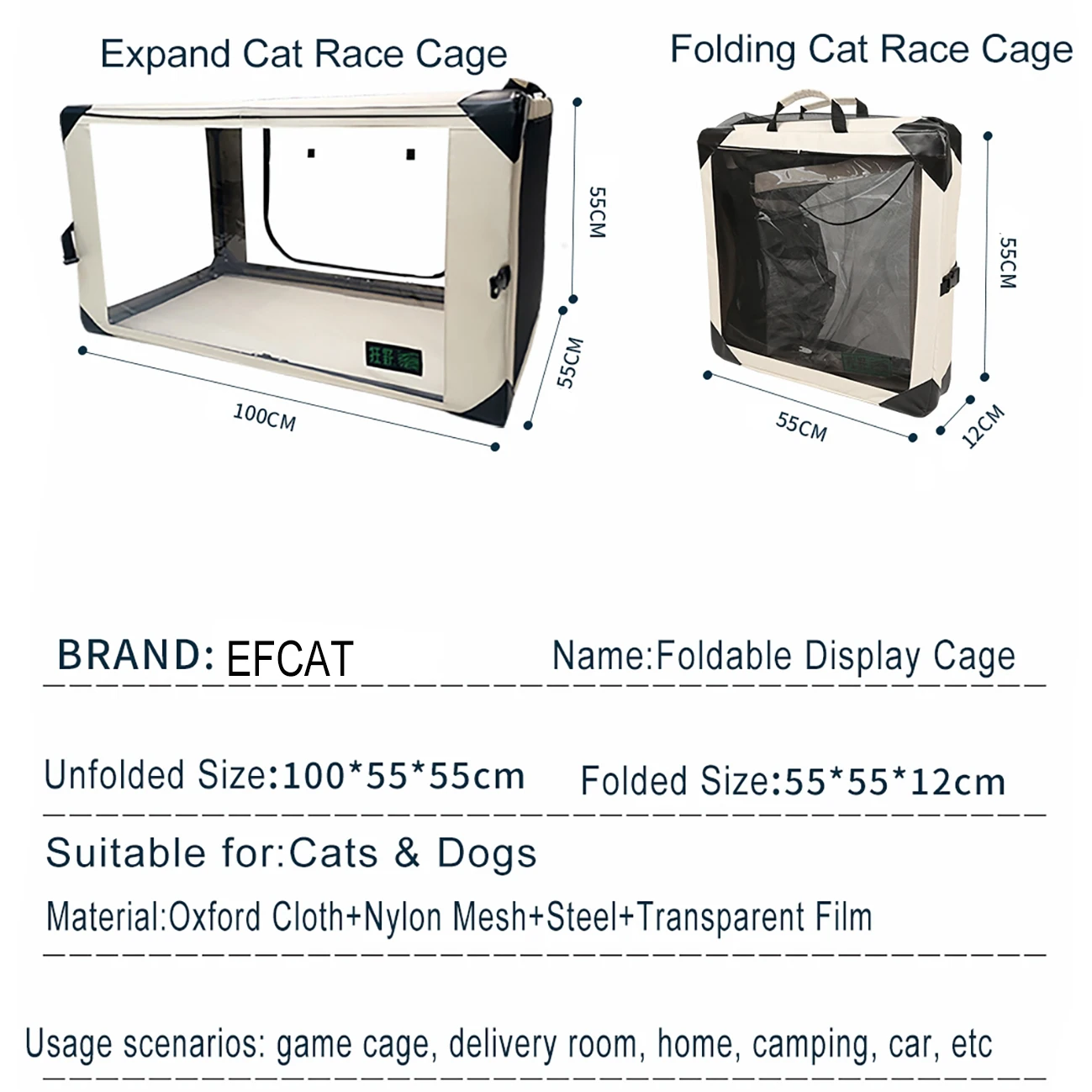 Large Cat Racing Cage for Exhibition Show Foldable Cattery Delivery Room Professional Cat Competition Cage cat cage