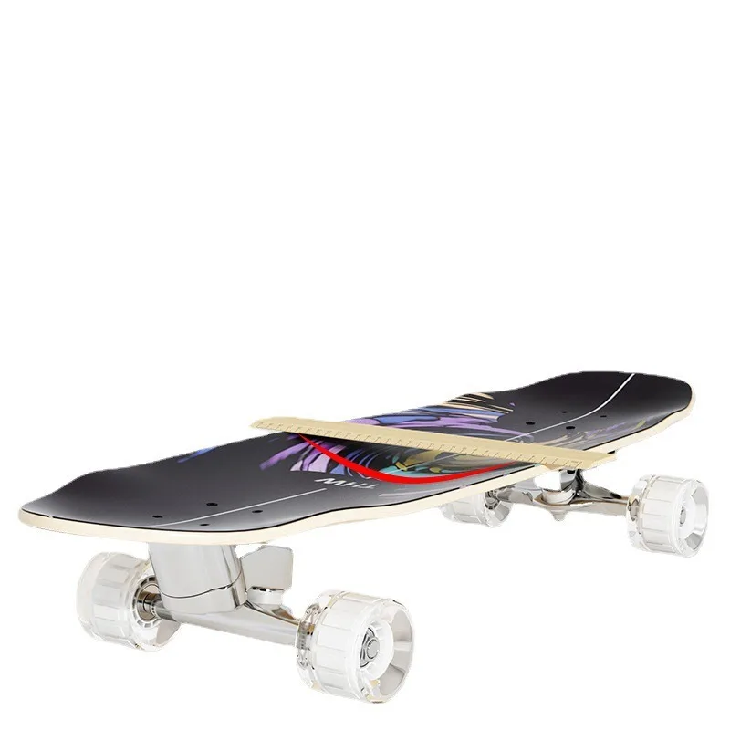 

New Land Surfboard Four-wheel Skateboard S6 Spring Bridge Brush Street Beginner Flash PU Wheel Land Punch Board