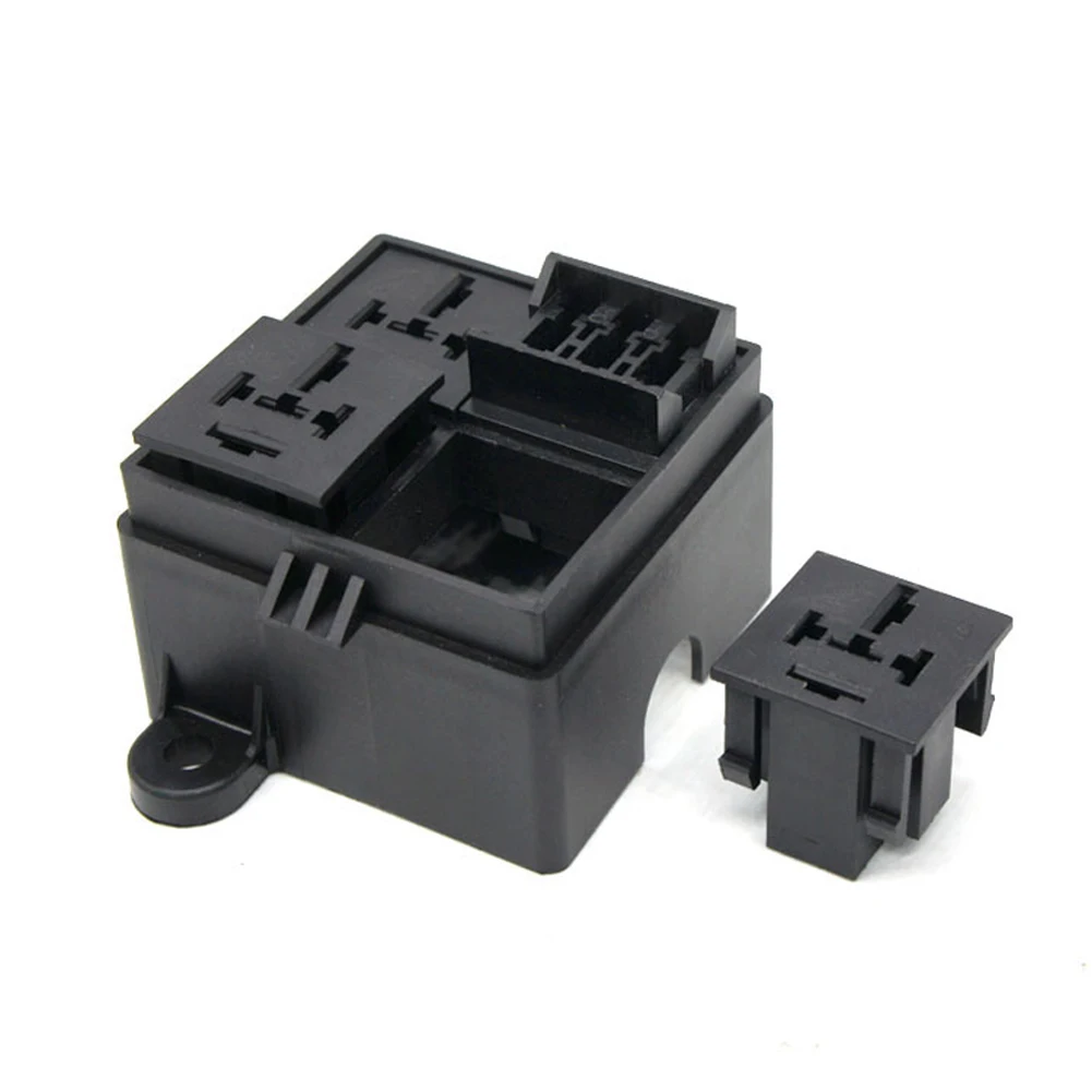 Truck Car 3 Way Fuse Holder Free Combination 4-Pin or 5-Pin 40A 80A Relays Circuit Standard ATO Blade Fuse Relay DC12V/24V Black fuse holder,car fuses kit