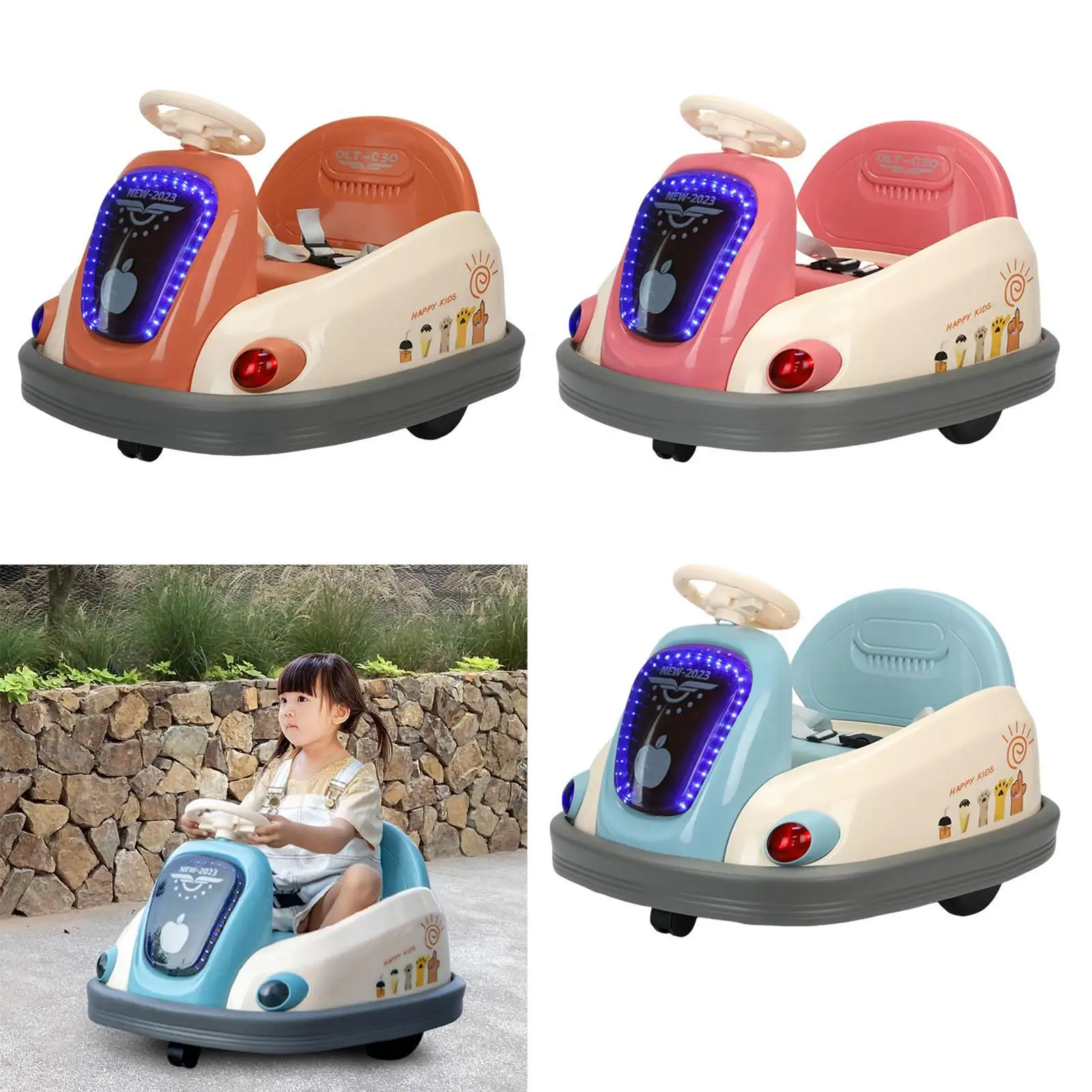 Ride on Electric Bumper Car Ages 1 2 3 4 5 Year Old Electric Vehicles with Music for Baby Children Toddlers Boys Girls Gift