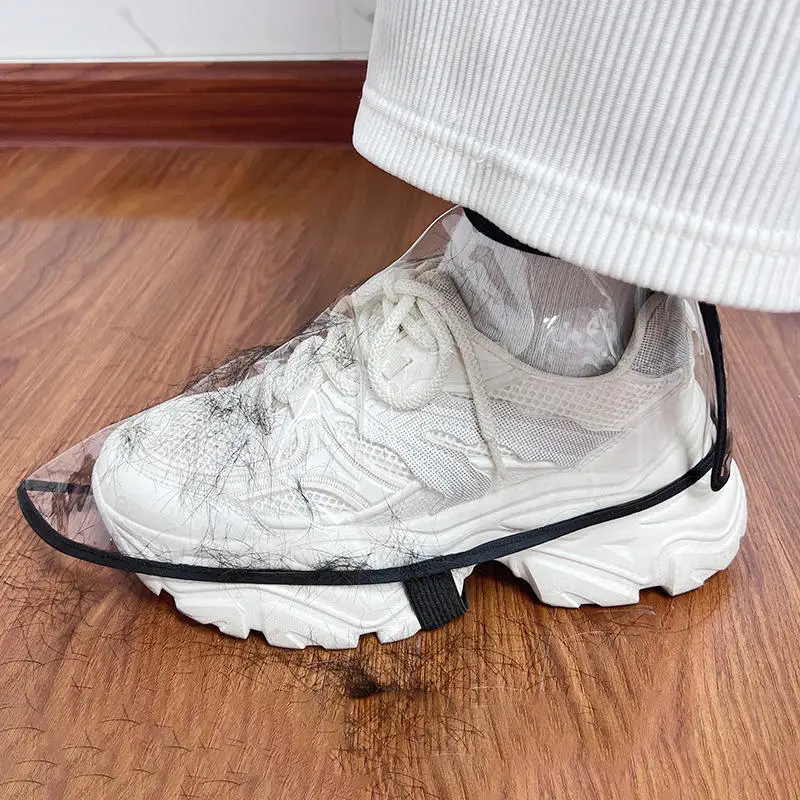1 Paar Schuhüberzüge, transparent, für Friseursalons, staubdicht, wasserdicht, für Friseur, rutschfest, leicht zu tragen und zu entfernen – Detail 6