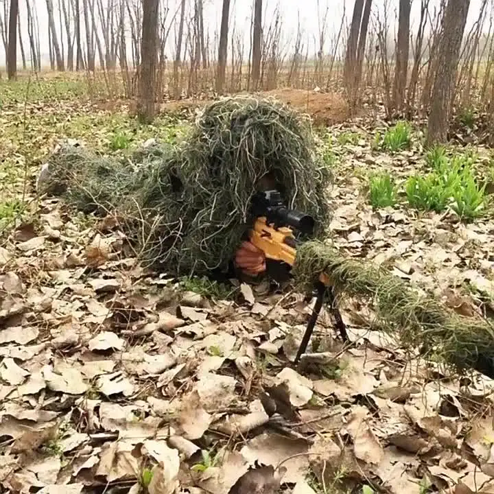 Arcturus Ghost Ghillie Suit: Woodland Camo | Dubbel gestikt ontwerp met verstelbare capuchon en taille | Camo Jachtkleding voor mannen, militair, sluipschutter, airsoft en jacht (bos, normaal