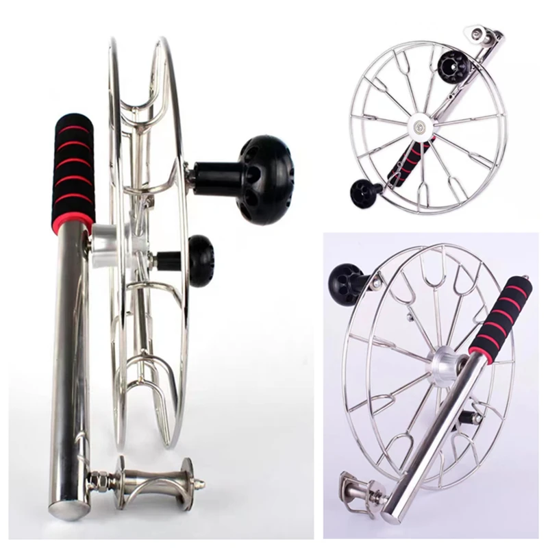 

Free Shipping 28cm breeze kite wheel stainess steel kite reel double crank silent reel for adults kites reel trilobite dragon