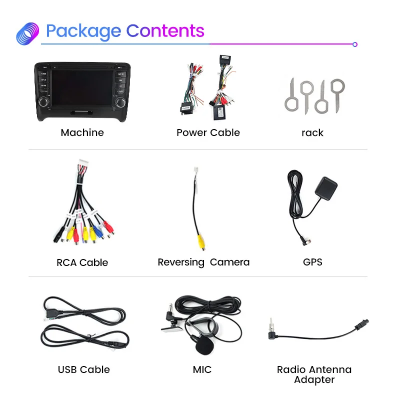 차량용 멀티미디어 플레이어, 아우디 TT MK2 8J 2006 2007 2008-2014 용, 안드로이드 13 오토라디오, GPS 내비게이션, 와이파이 BT 카플레이, 7 인치