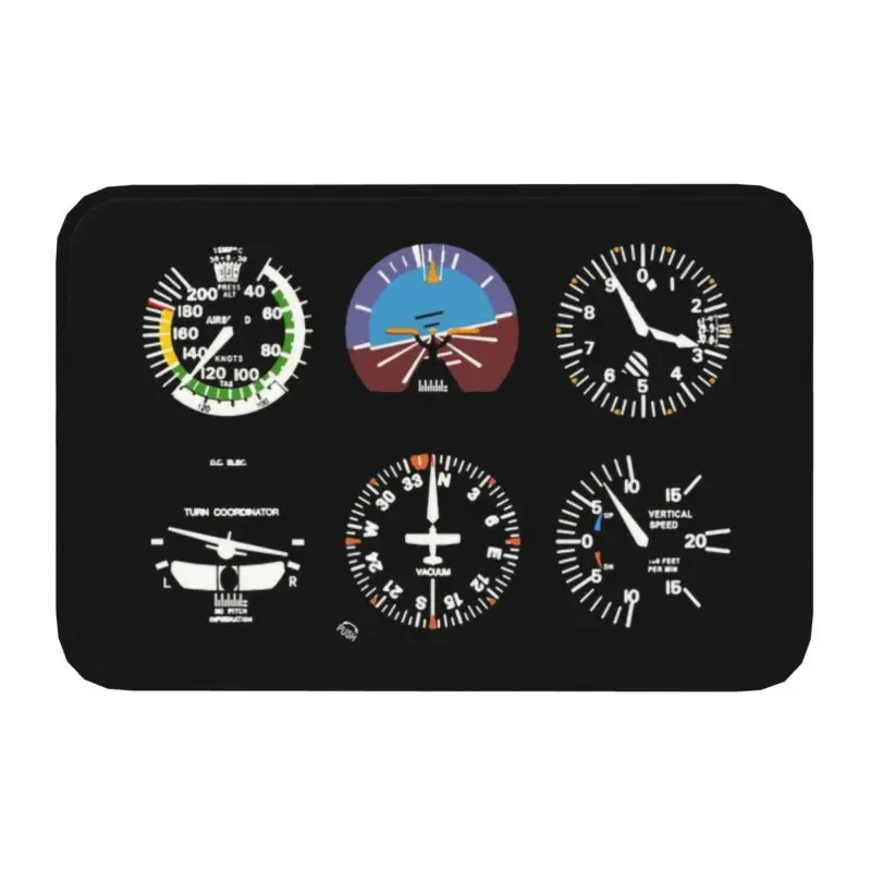Cockpit Six Quadranti Flight Simulator Pilot Zerbino Tappetino Antiscivolo Aereo Aviazione Bagno Cucina Garage Tappeto Tappeto 40*60Cm