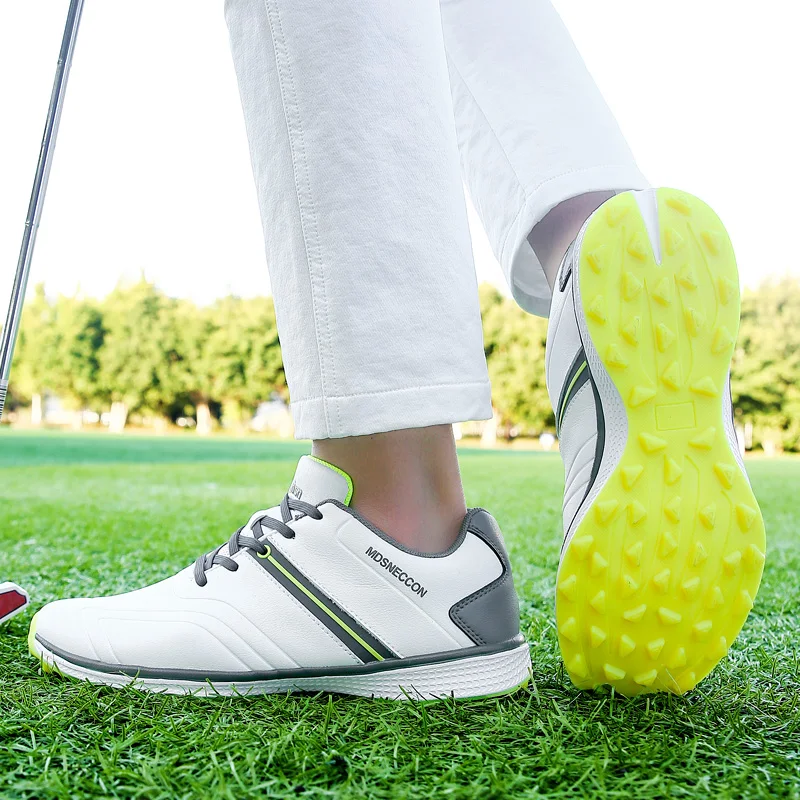 LiXingMing Men Golf Shoes White Large Size Waterproof Cleats Golf Footwear Teenager Outdoor Games Training Golf Sneakers 39-48# 2