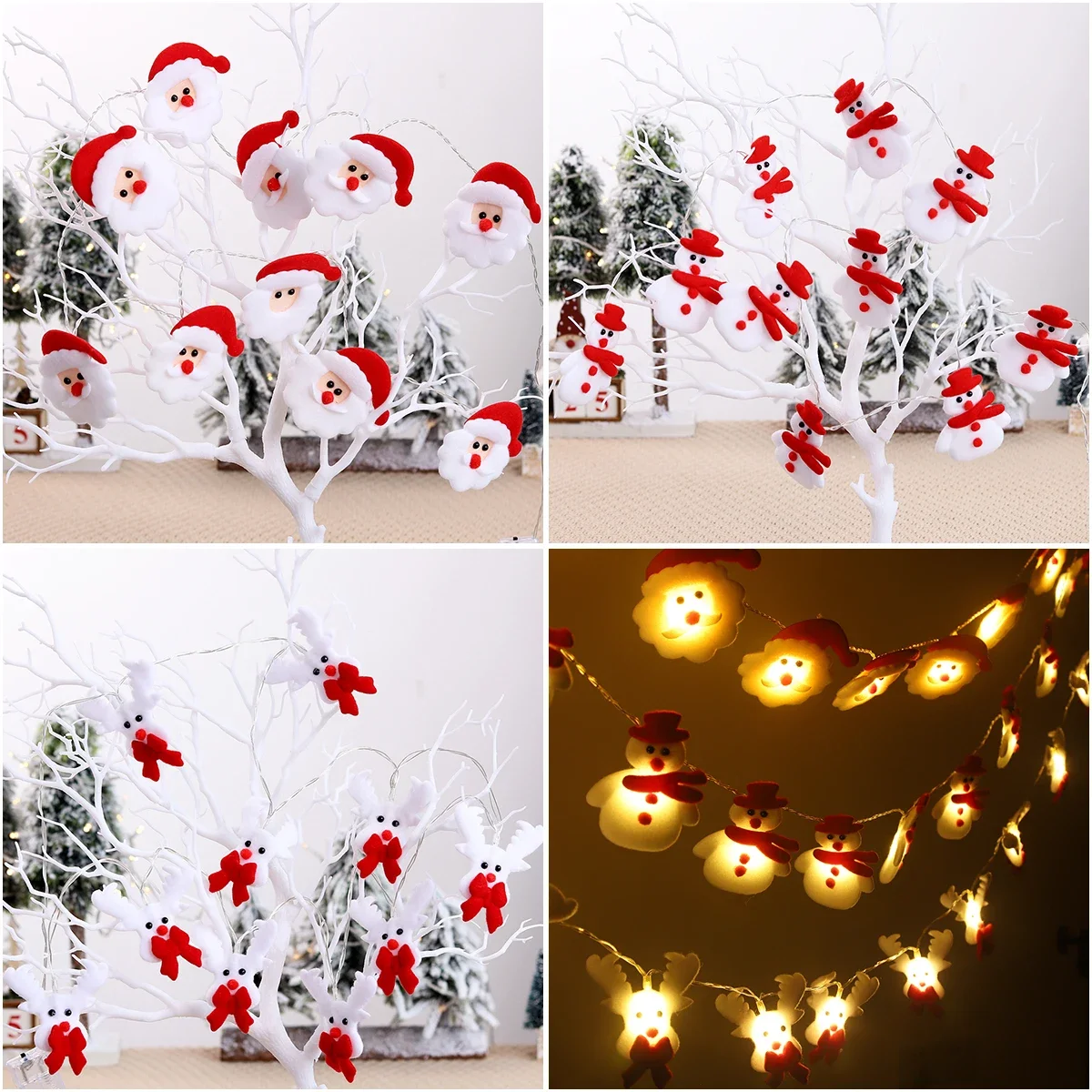 Snowman Christmas LED Garland String Light Merry Christmas Decorations For Home Tree
