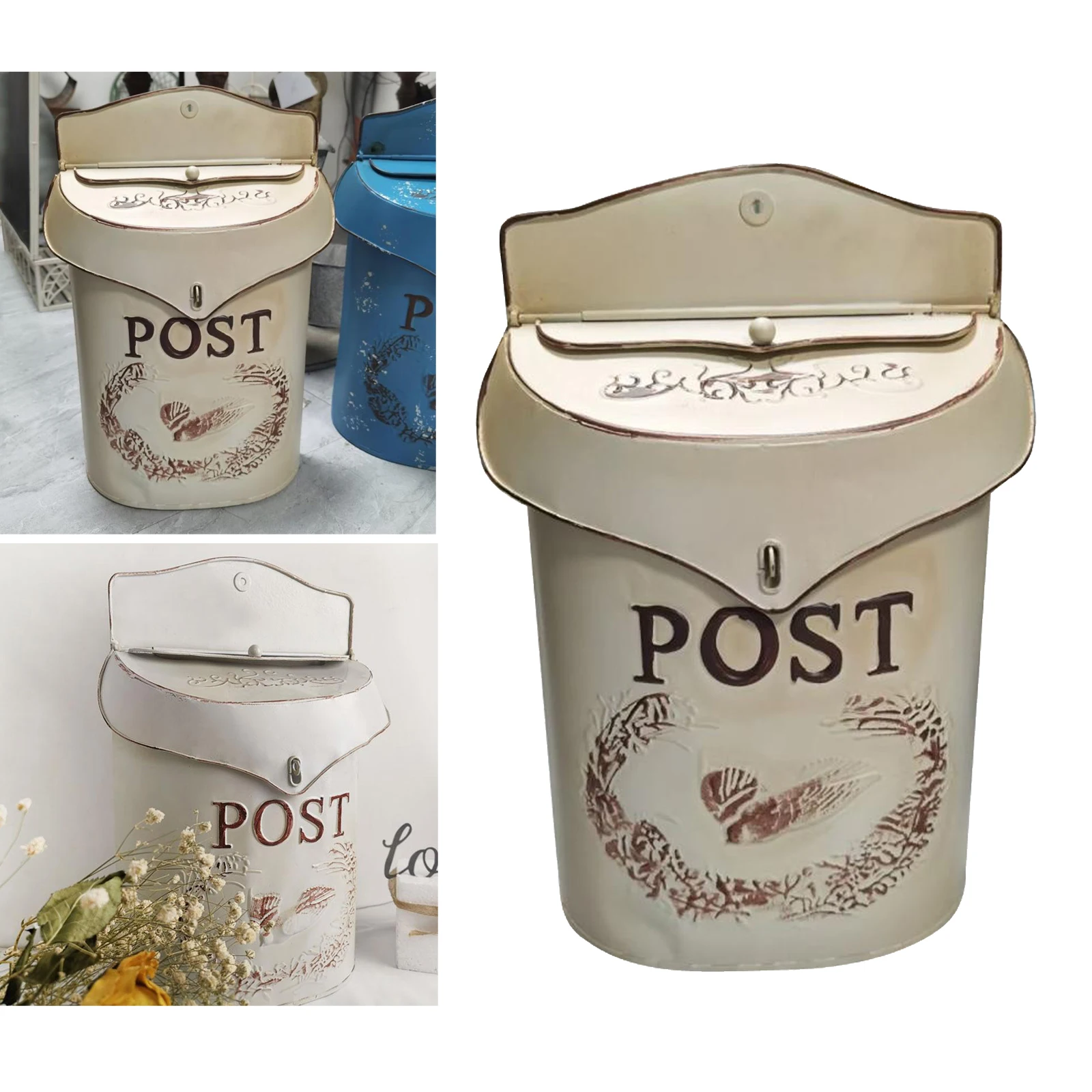Vintage European Wall Mounted Mailbox Farmhouse Post Waterproof Garden Decor