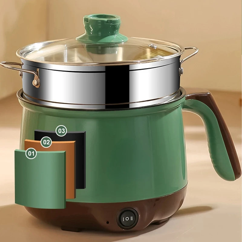 Cookers  Rice Cooker Non-stick Pan Heating Pan  Cooking Pot Machine Double Layer Steamed Eggs Pan Soup Pot 5