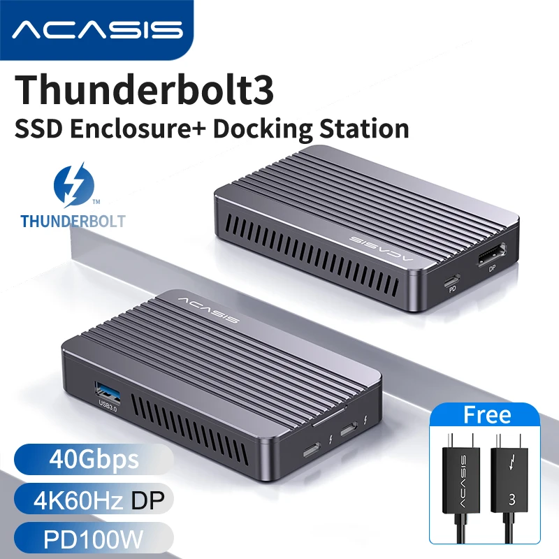 Acasis Thunderbolt 3 3.0 External HDD M.2 NVME Enclosure HDD Hard with Docking Station for Laptop PC