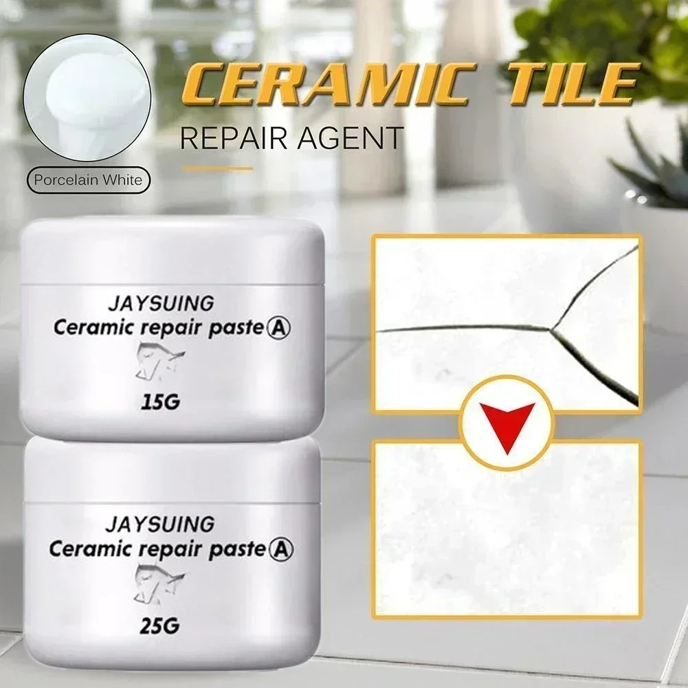 1pc Ceramic Paste Floor Tile Adhesive Tile Repair Agent Tub Tile and Shower Repair Kit Porcelain Repair for Crack Chip Caulking