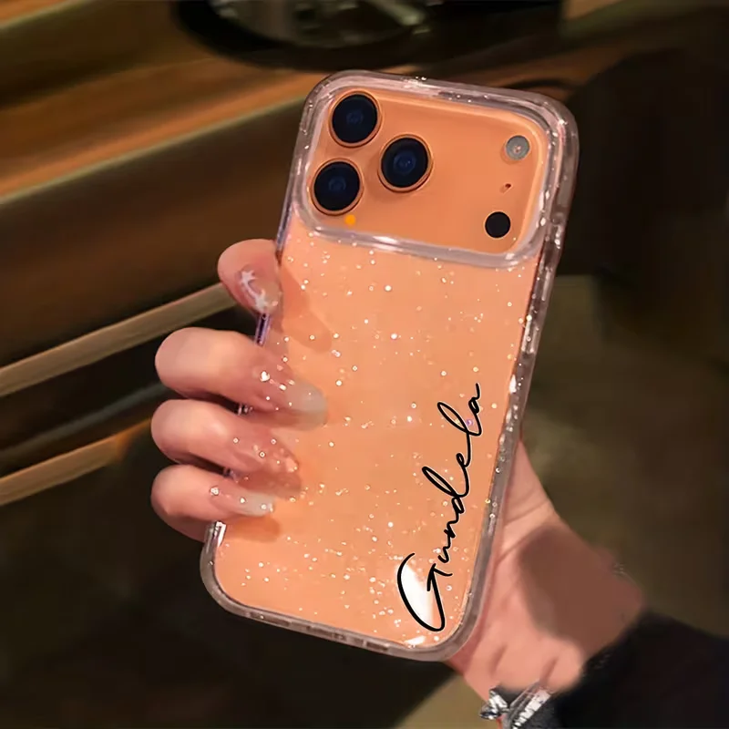 Personalized Custom Name Letters Glitter Transparent Phone Case For iPhone thumbnail 2