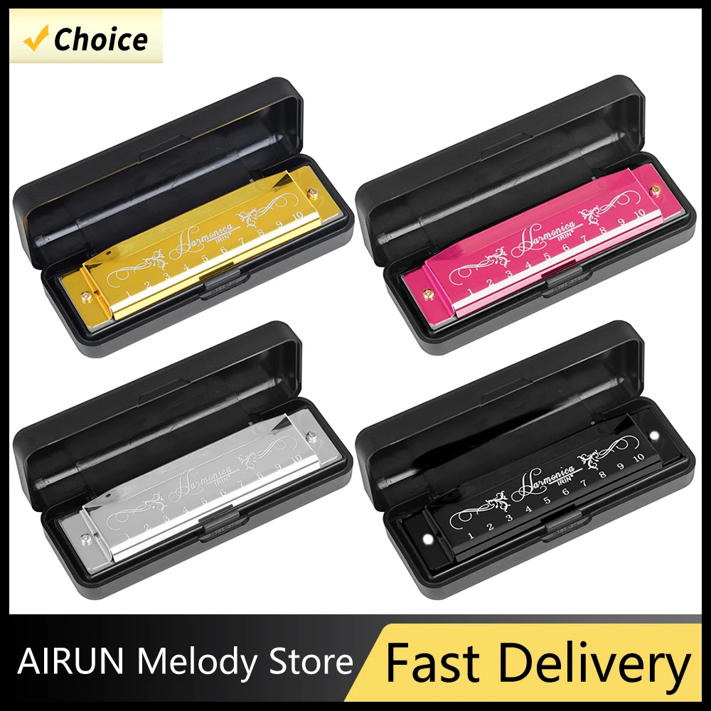 Diatonic Harmonica IRIN 10 Hole 20 Tone Multicolor C Key Professional Gift with Box for Beginners and Childrens Puzzle Toys