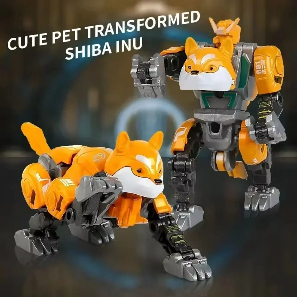 Creative 2 in 1 Deformation Robot Dog Model Toys Dog Transformation Robot Toy Cartoon Movable Deformation Action Figure Boy Gift