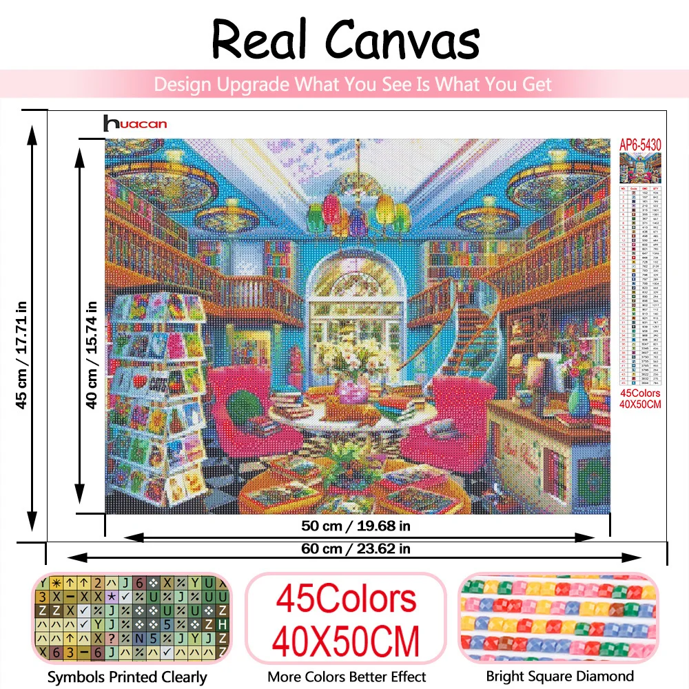 Huacan 5d Diy Diamond Painting Shop Home Decor Square/round Embroidery House Landscape Mosaic Cake Wall Sticker