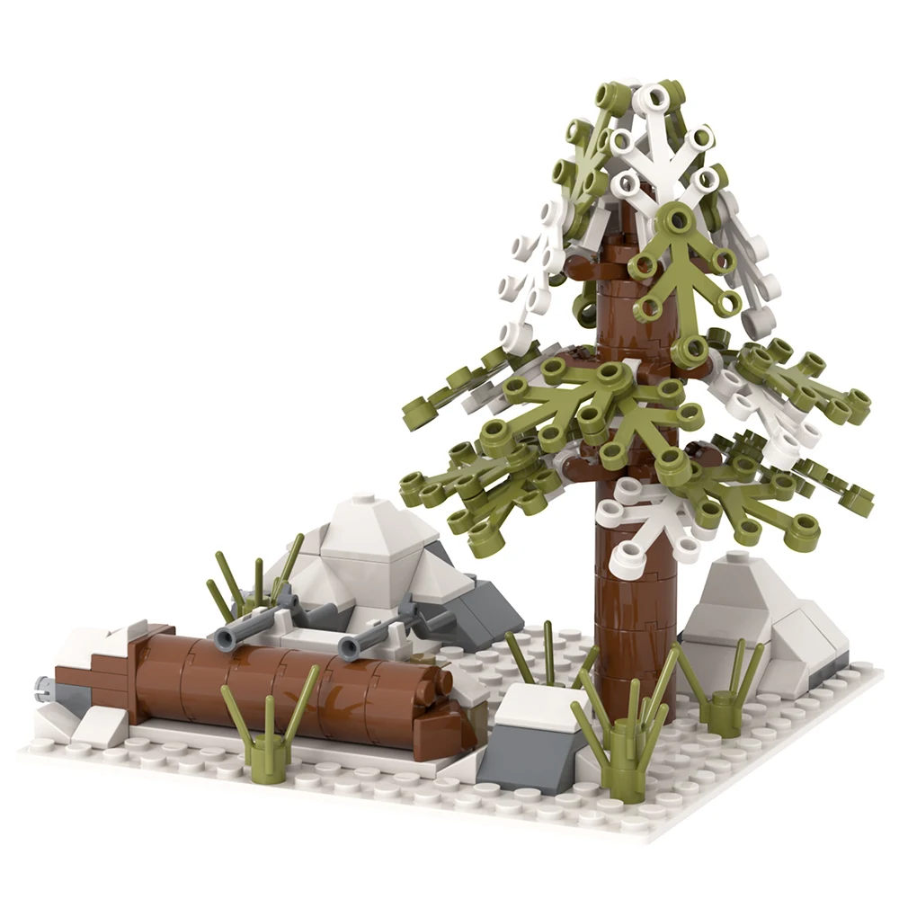 MOOXI Military Battlefield Set MOC Bricks WW2 Snowfield Jungle Wars Scene Compatible Action Figures Building Blocks Toys MOC5077