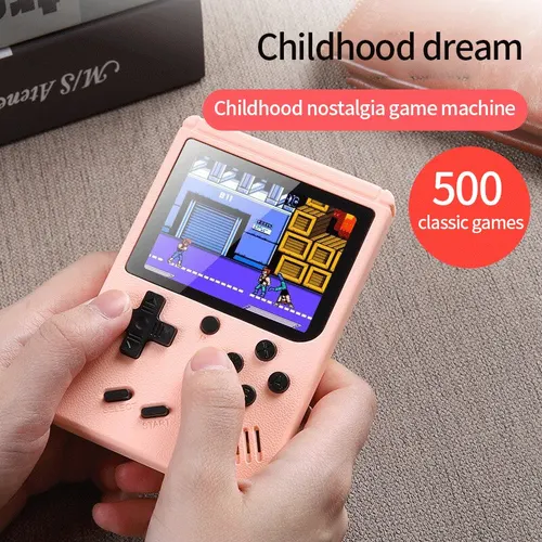 레트로 휴대용 미니 휴대용 비디오 게임 콘솔, 컬러 LCD, 어린이 컬러 게임 플레이어, 500 게임 내장, 8 비트, 3.0 인치 2