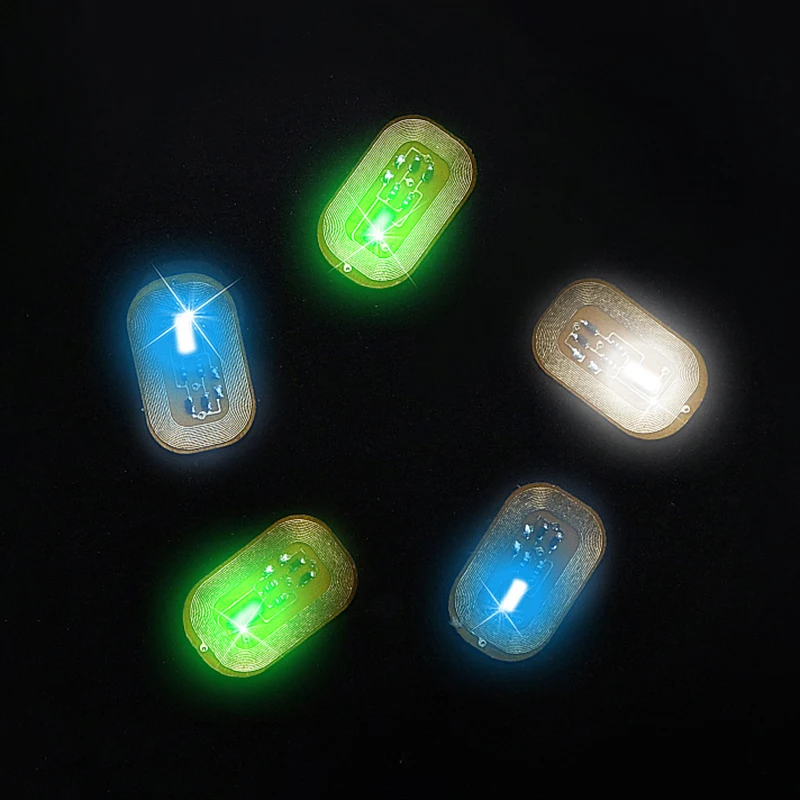 1Pcs NFC Flash Nail Sticker LED Light Flash Party Decor LED Bare Chip Intelligent Luminous Nail Lamp Sticker Enhancement
