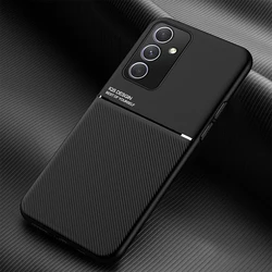 Luxury Non - Slip Magnetic Phone Case with Built - in Car Holder for Galaxy A57 (Black)