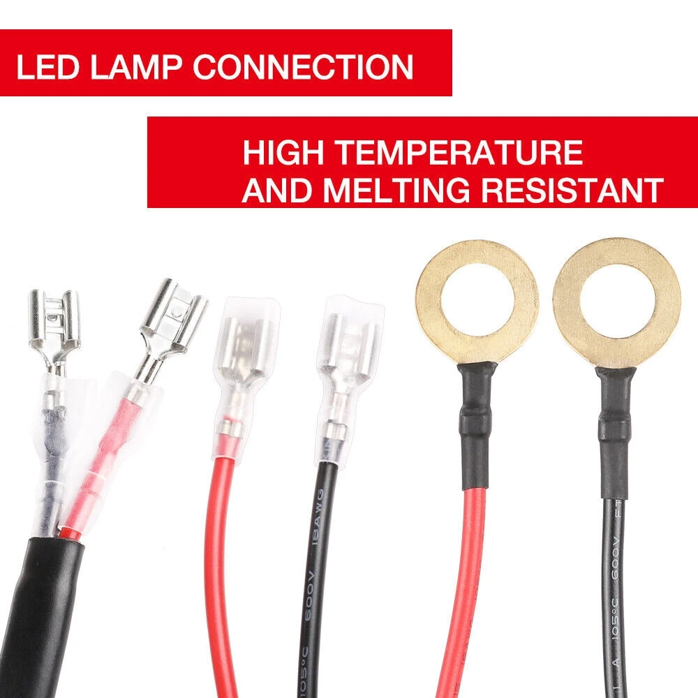 16.4피트 12V 40A LED 작업등 바 와이어 릴레이 안개등 OEM 로커 스위치 온오프 배선 하네스 자동차 트럭 LED 스팟 드라이빙 램프용