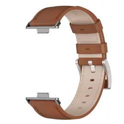 Premium Leather Wristband for Smart Watch - Soft and Durable Strap Accessory (Brown Black)