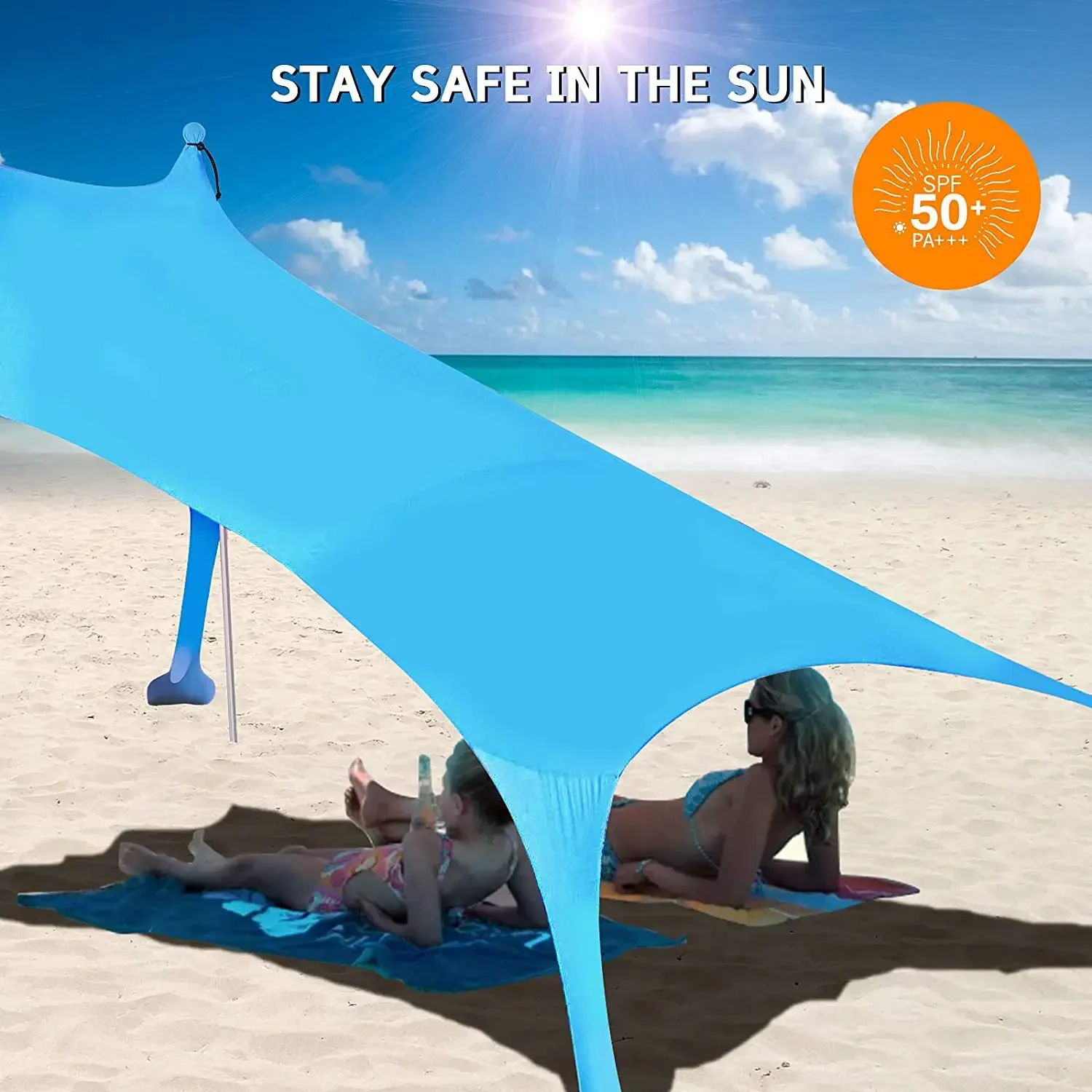 Gazebos Outdoor Beach Tent Sun Shelter Camping Shades Tents Windproof One-piece Beach Canopy Tents UPF50+ Portable Family Tent 1 Sa9a7fa8fae7449e39b06b0dfc4a4584dY