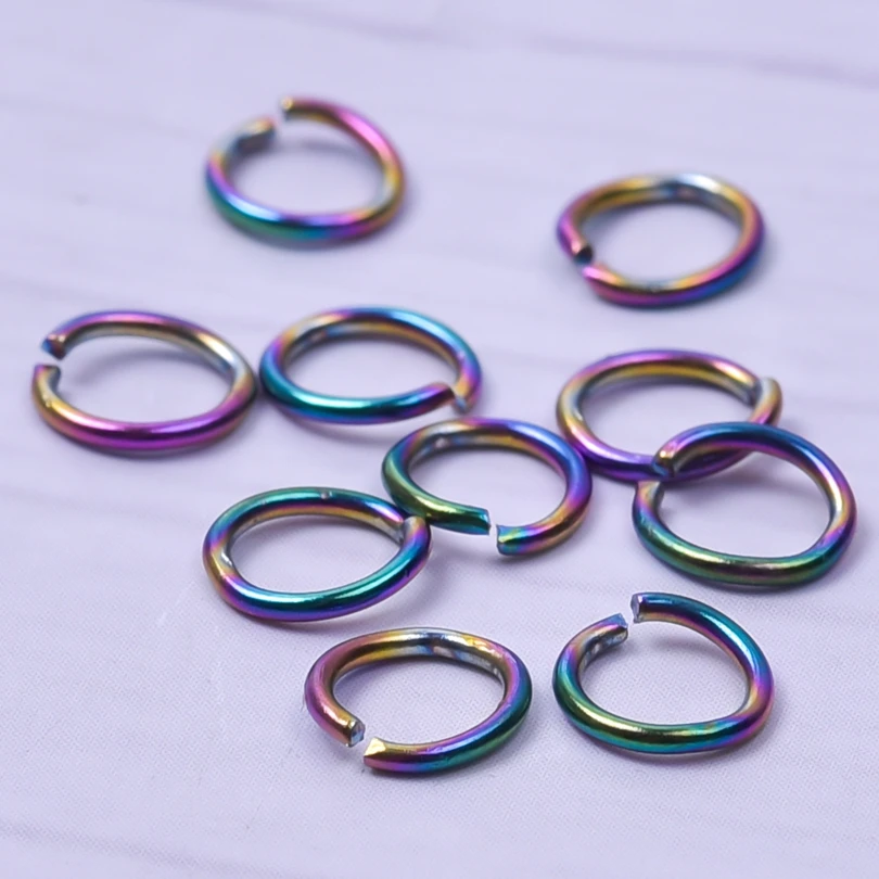 

100pcs/lot Alloy 8/10mm Rainbow Jump Rings Jewelry Charm Making DIY Handmade Connector Necklace Bracelets Materials Accessories