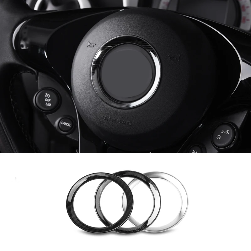 

Car Steering Wheel Ring Circle Decoration Sticker Cover Trim Styling Accessories For Smart ForTwo ForFour 453 2020 2019 2018 17