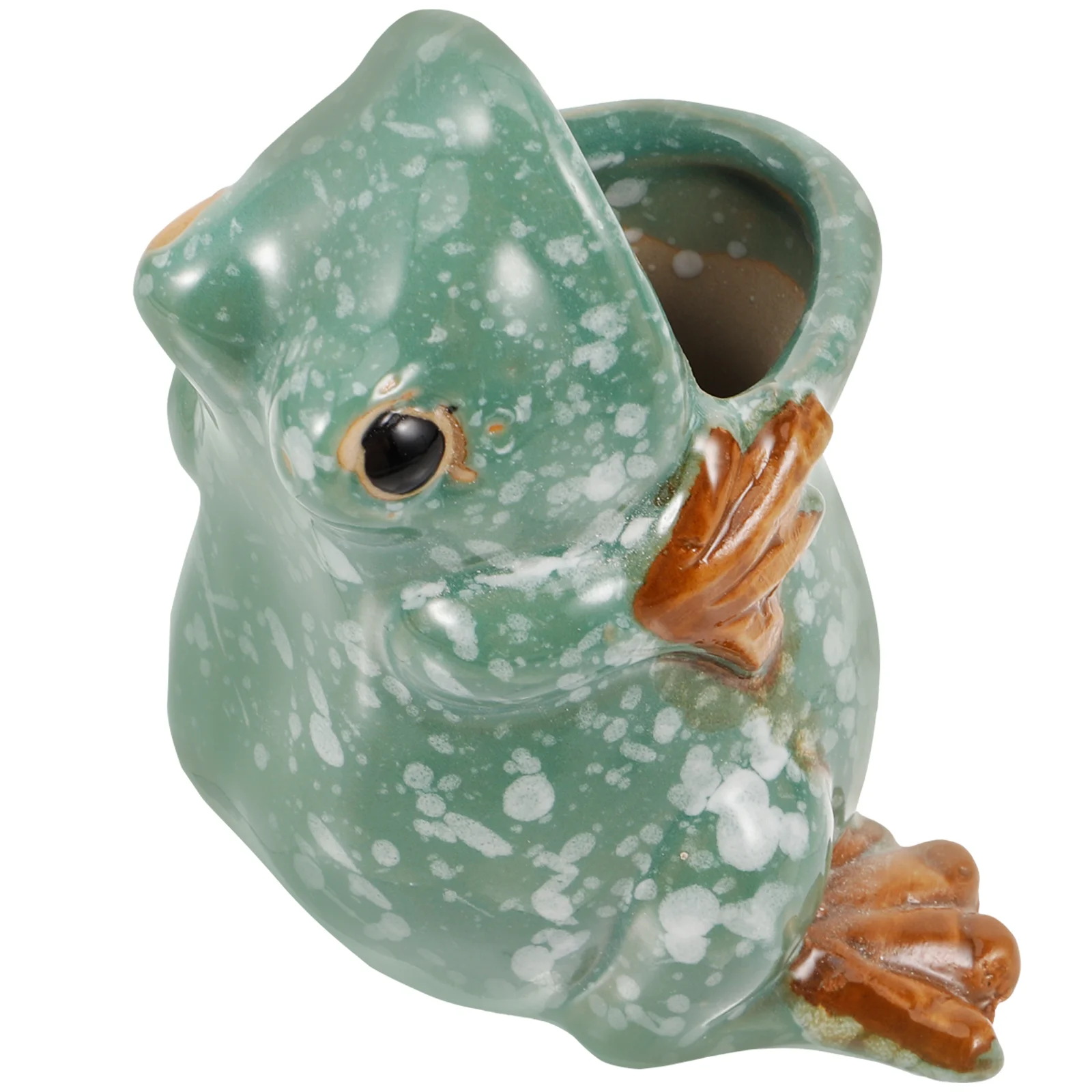 

Frog Flowerpot Pots Ceramic Outdoor Planter Bird Indoor Balcony for Plants Railing Small