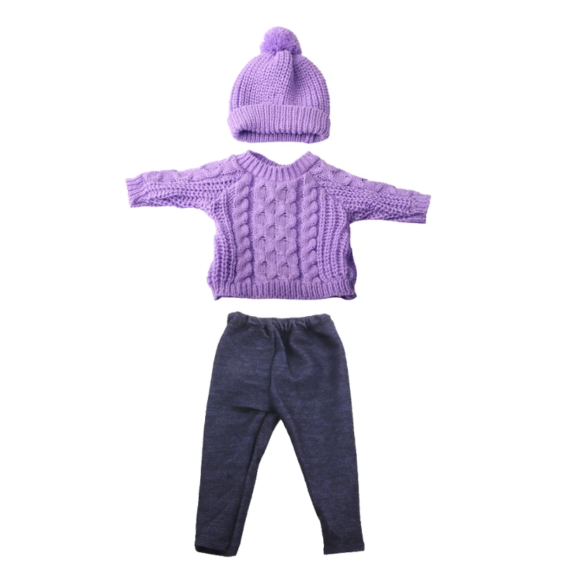 Doll Clothes Set For 18 Inches American Dolls Sweater+Hat+Pants Clothing Suit Outfit For 43Cm Baby New Born&OG.Russia Girl Doll 6