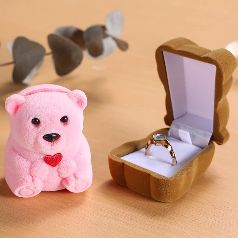 Charming Teddy Bear Jewelry Box, Ring Organizer, Suitable For Storing Rings, Earrings And Other Jewelry, Exquisite Jewelry Box