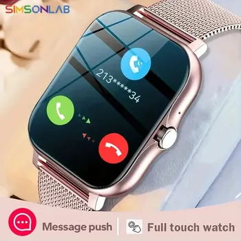 Montre intelligente pour téléphone Android, 2023 pouces, écran de document, appel Bluetooth, surveillance de l'oxygène sanguin et de la pression, femmes et hommes, 1.44