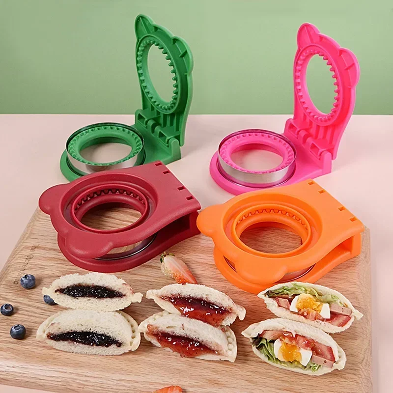 

Hand Guard Stainless Steel Baking Tool Round Sandwich Cutting Mold Cake Cookie Toast Pocket Bread Kitchen,Dining
