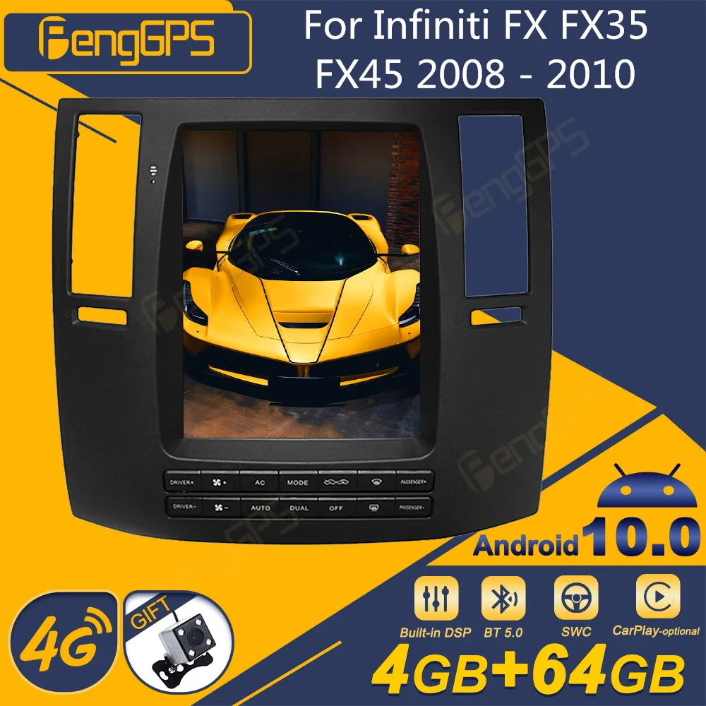 

Автомагнитола для Infiniti FX FX35 FX45 2008-2010, Android, экран Tesla, 2Din стереоприемник, Авторадио, мультимедийный плеер, GPS-навигатор