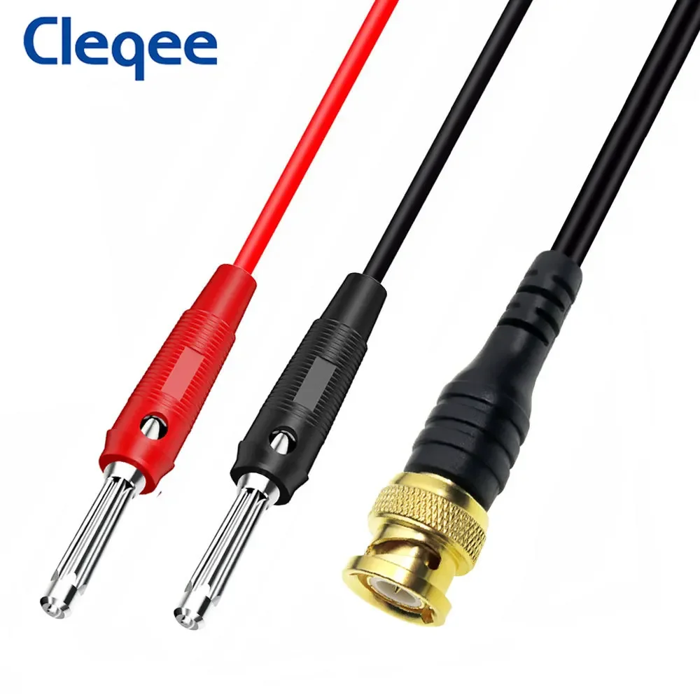 Cleqee P1067 Gold plated Pure Copper BNC Male plug to 4mm Stackable Banana Plug Test Lead Oscilloscope Q9 Coaxial Cable 120cm