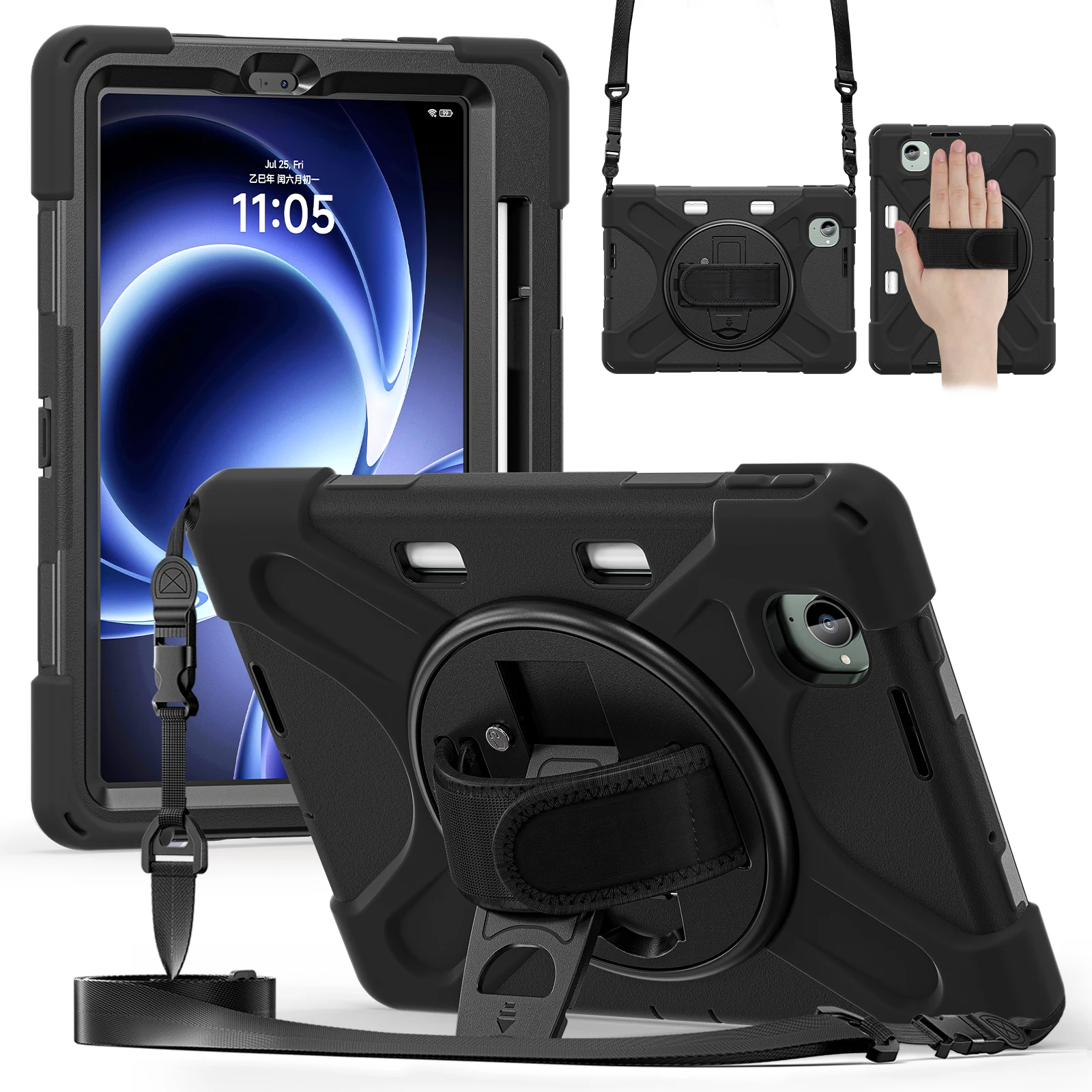 Enhanced 360° Rotating Rugged Tablet Case with Pen Holder