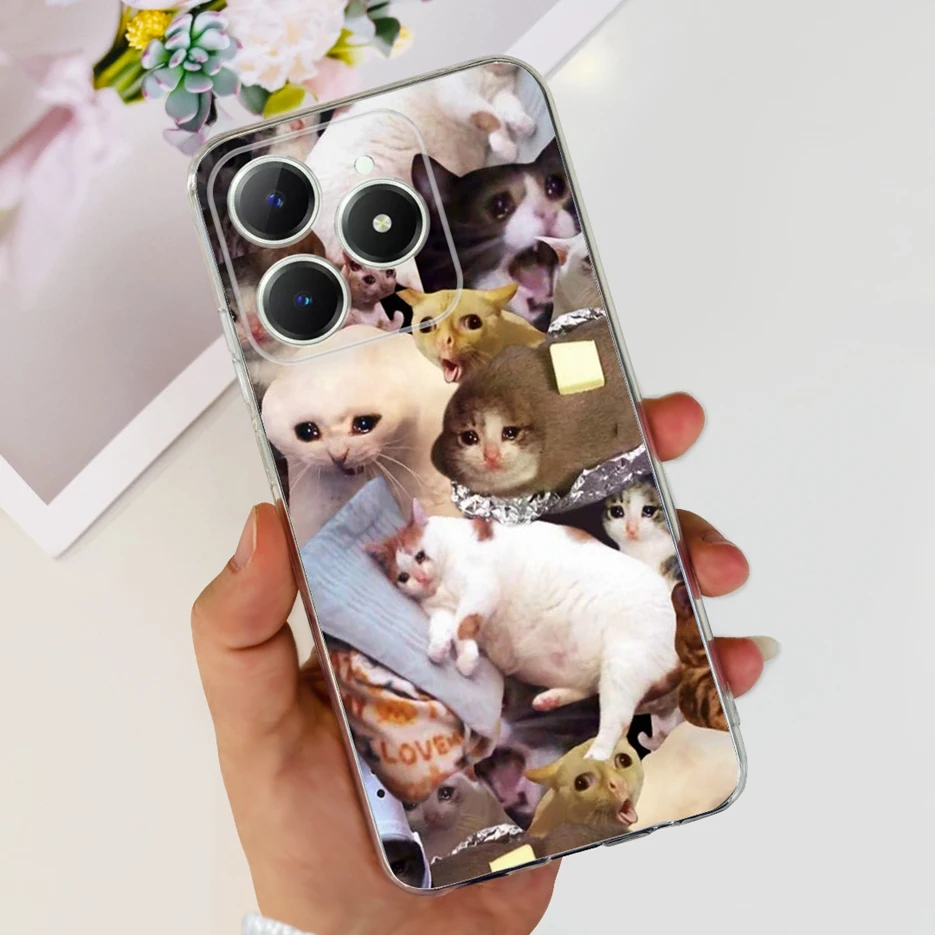 Cute Cat Cartoon Painted Soft Silicone Phone Case Cover