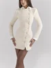 Tossy Ladies Contrast Mini Dress Workplace Commute Clothes Elegant Lapel High Waist Patchwork Cardigan Dress Female Spring Dress 6