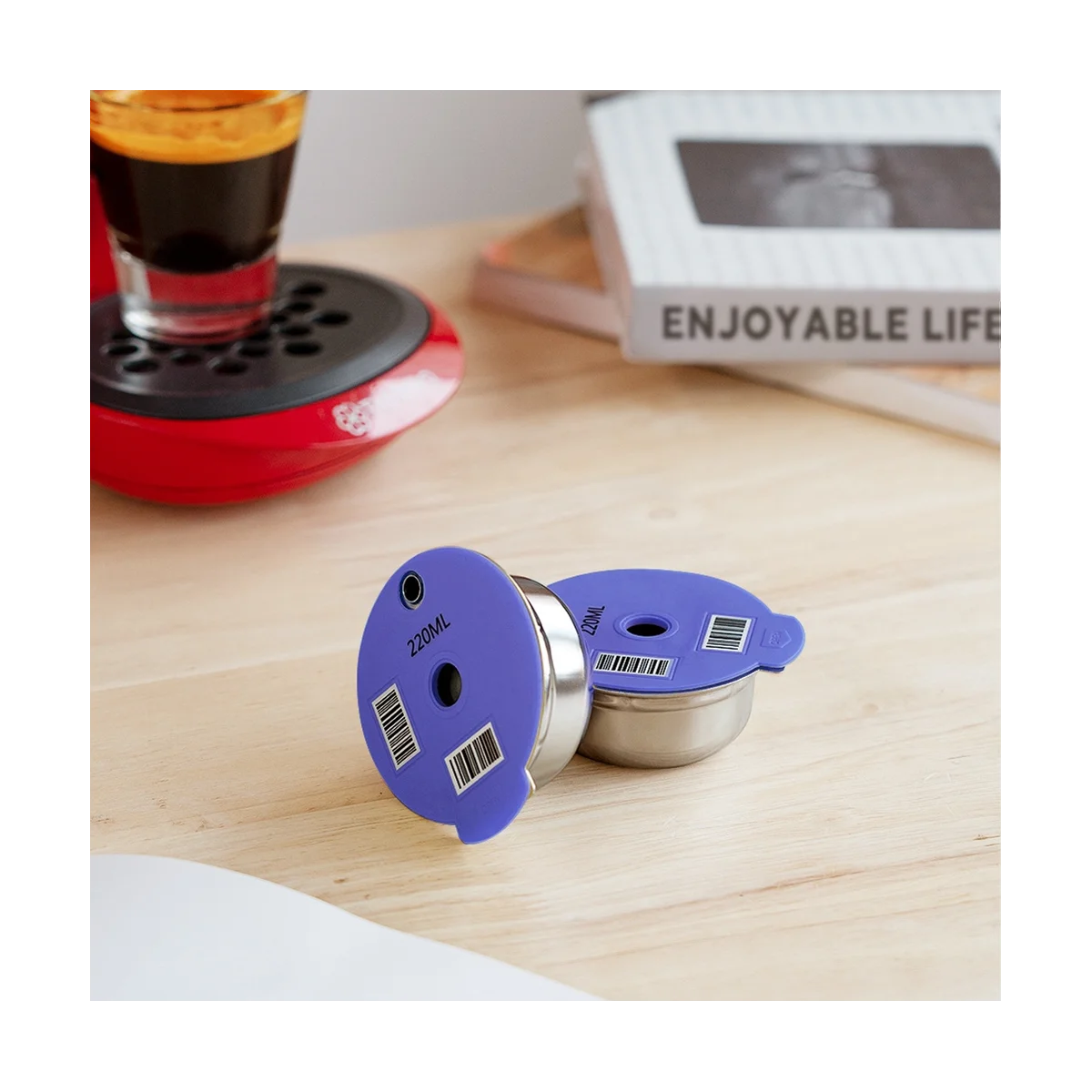 

Coffee Capsule Pod for Bosch Tassimo Machine Refillable Filter Pod Silicone Lid Replacement 60Ml Espresso Coffee