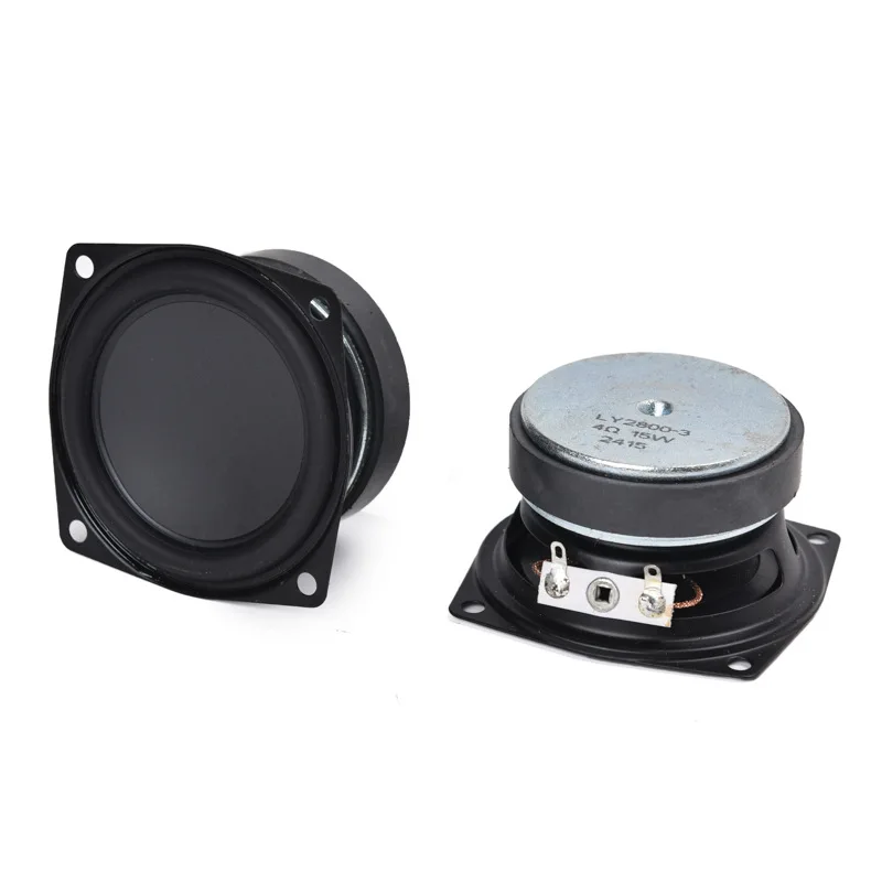 SOTAMIA 2Pcs 2.5 Inch Square Full Range Speaker 67mm 4 Ohm 15W HIFI Loudspeaker Audio DIY Waterproof Outdoor Bluetooth Speakers 3