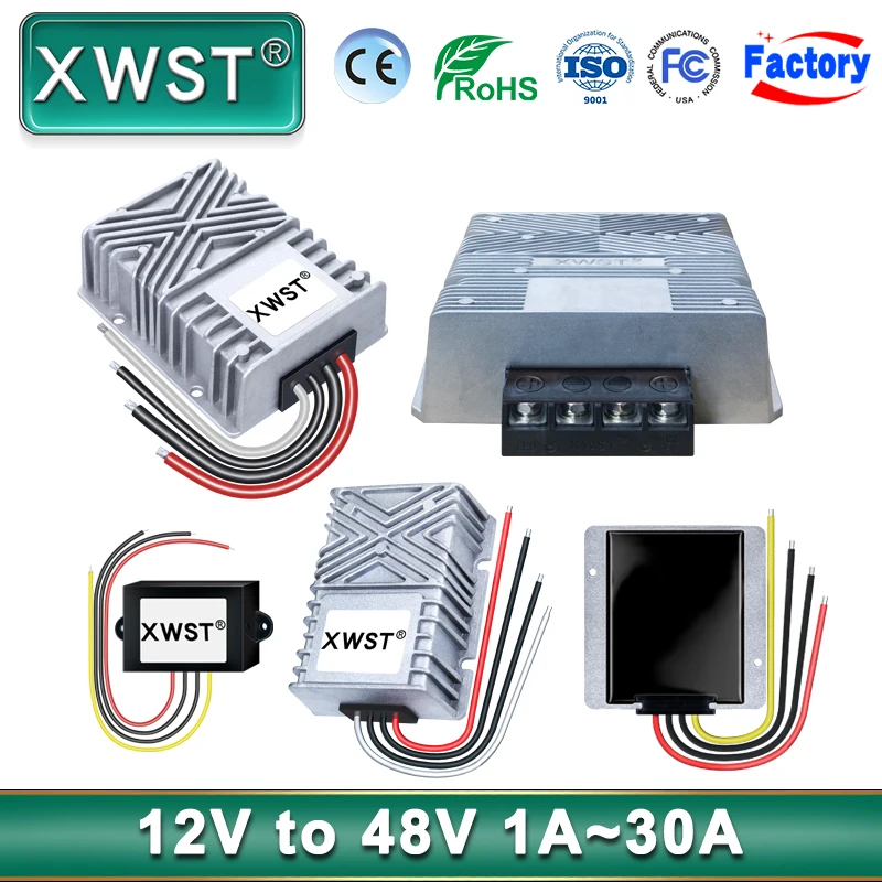 XWST DC TO DC Boost Converter 10 V-45 V 12V 24V 36V ถึง 48V 1A 3A 5A 8A-15A 25A 30A Step Up โมดูล 10V-18V 12V ถึง 48V 1