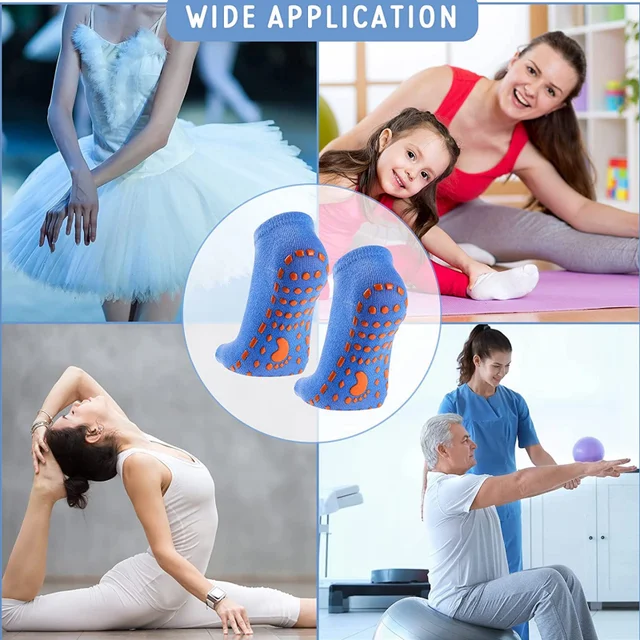 Calcetines de yoga antideslizantes con agarres Barre Pilates Calcetines  para mujeres y niñas