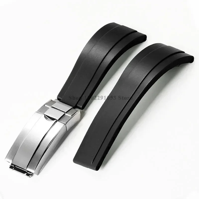 Enhanced Waterproof Silicone Sport Watch Strap with Metal Fold Buckle - 20mm Rubber Wrist Band