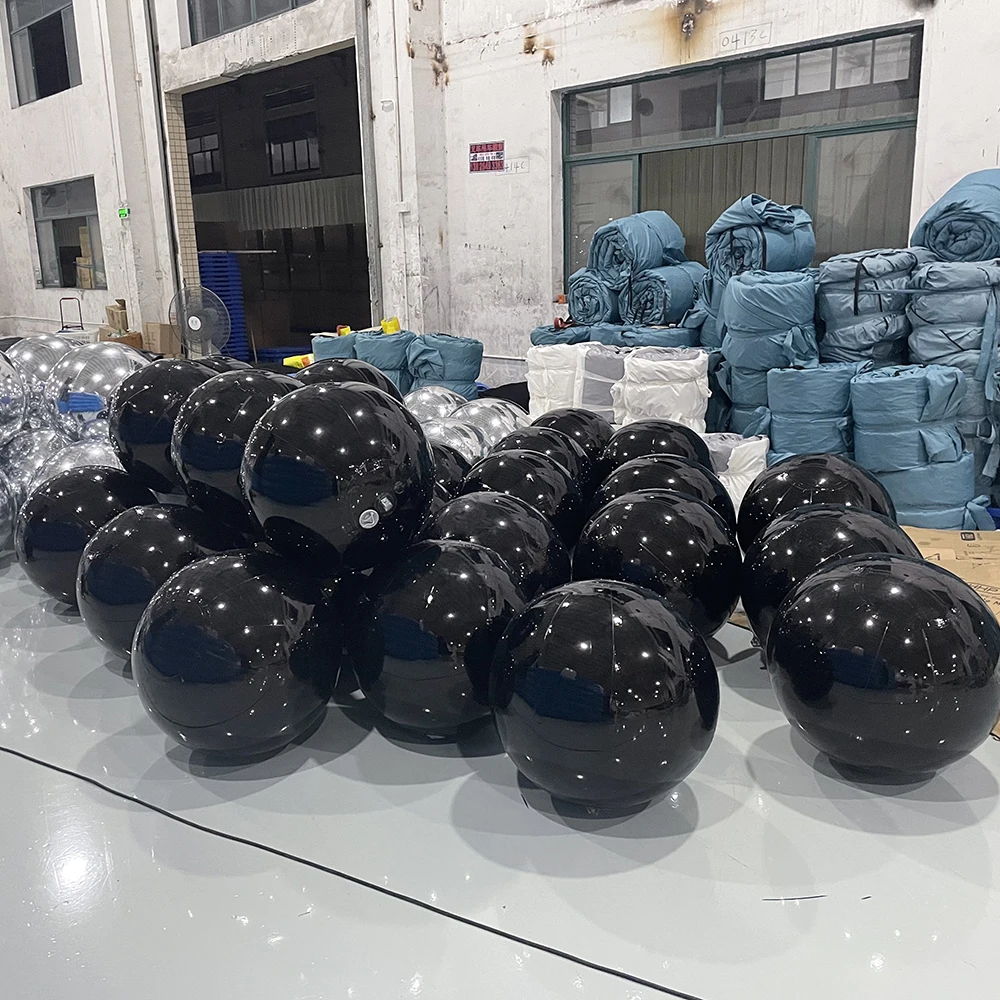 Black Color Inflatable Mirror Ball Giant Hanging Inflatable Mirror Balloon Airtight 0.5m-3m Sealed Colorful Sphere 2