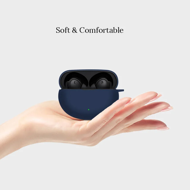 Shockproof Silicone Earbud Case with Carabiner - Anti-Scratch, Dustproof, Soft Protective Cover