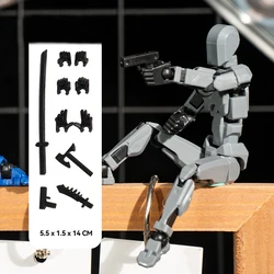 Dynamic 3D Printed Multi-Jointed Robot Doll Action Figure Set - Handmade Assembly Anti-stress Toy (Grey)